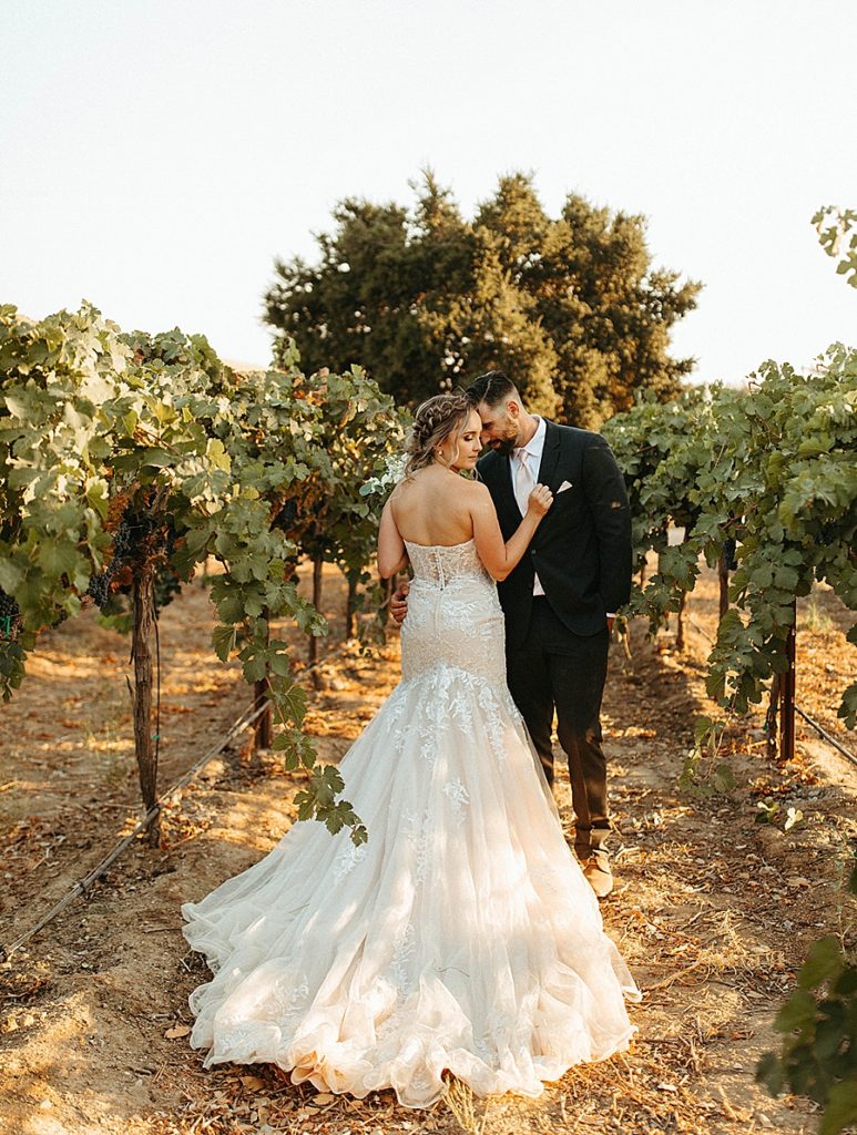 Fall Vineyard Winery Wedding in San Miguel, CA bride and groom