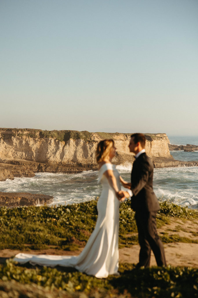 beach intimate elopement bride & groom santa cruz